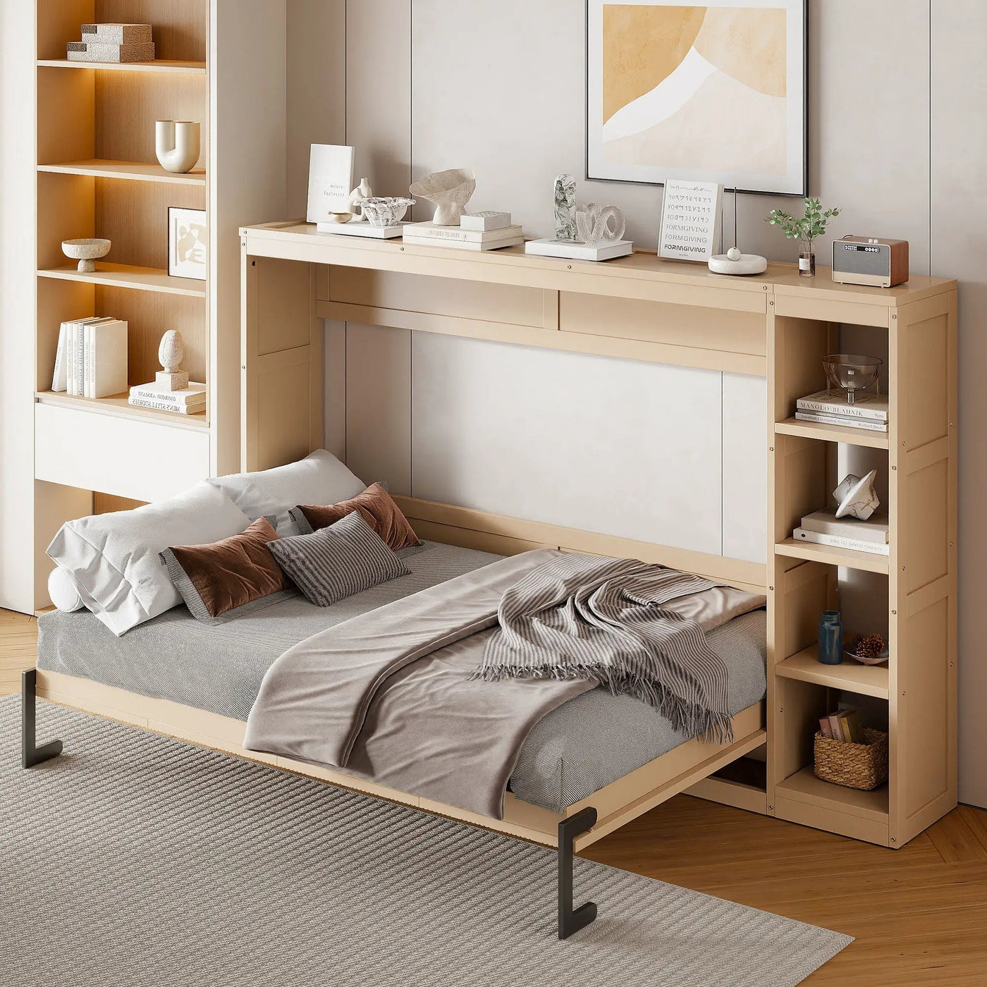 Murphy Bed With Bookshelf And Storage by HouseOfZazla