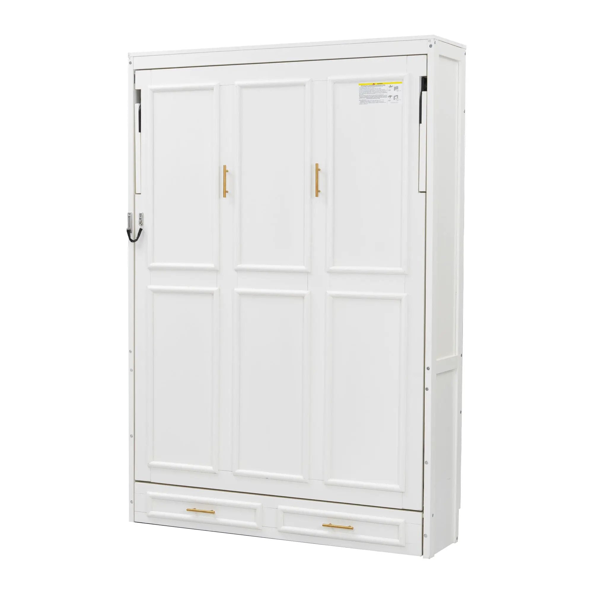 Full Size Murphy Bed With 2 Drawers - Beige by HouseOfZazla