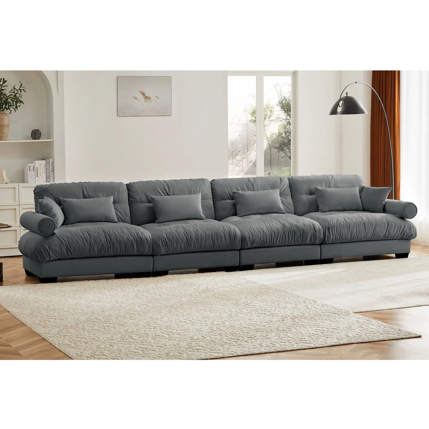 Super Comfort Oversized Modular Sectional Sofa, Deep Seat Convertible L Shaped Couch by HouseOfZazla
