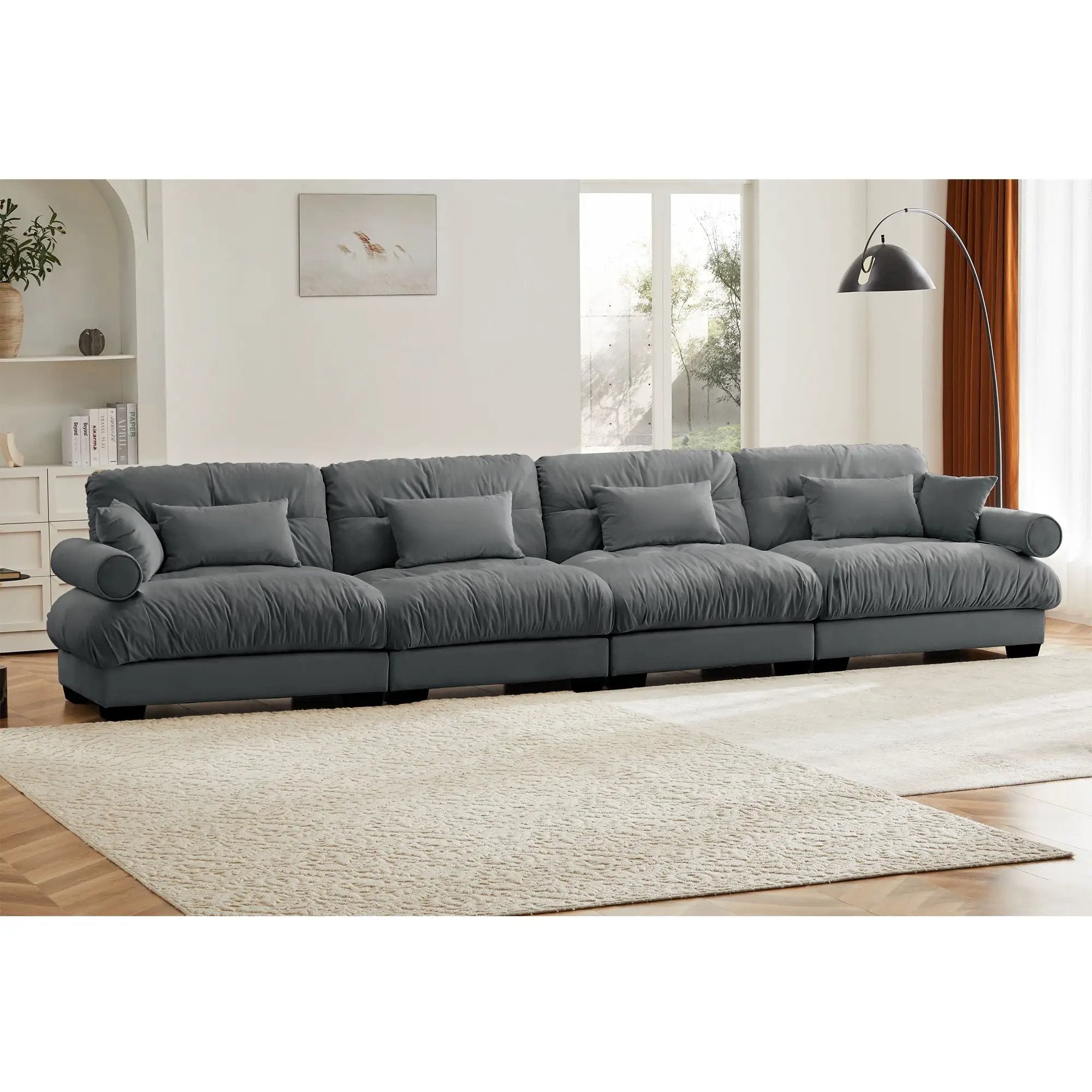 Super Comfort Oversized Modular Sectional Sofa, Deep Seat Convertible L Shaped Couch by HouseOfZazla