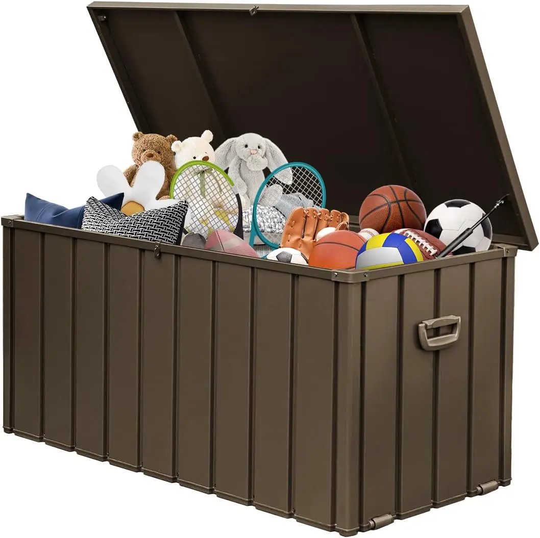 Domi 120-Gallon Outdoor Storage Box – Waterproof, Lockable Storage Cabinet for Patio Furniture, Garden Tools & Pool Supplies – Large Metal Storage for Cushions, Toys & More by GreenHaven Gardens
