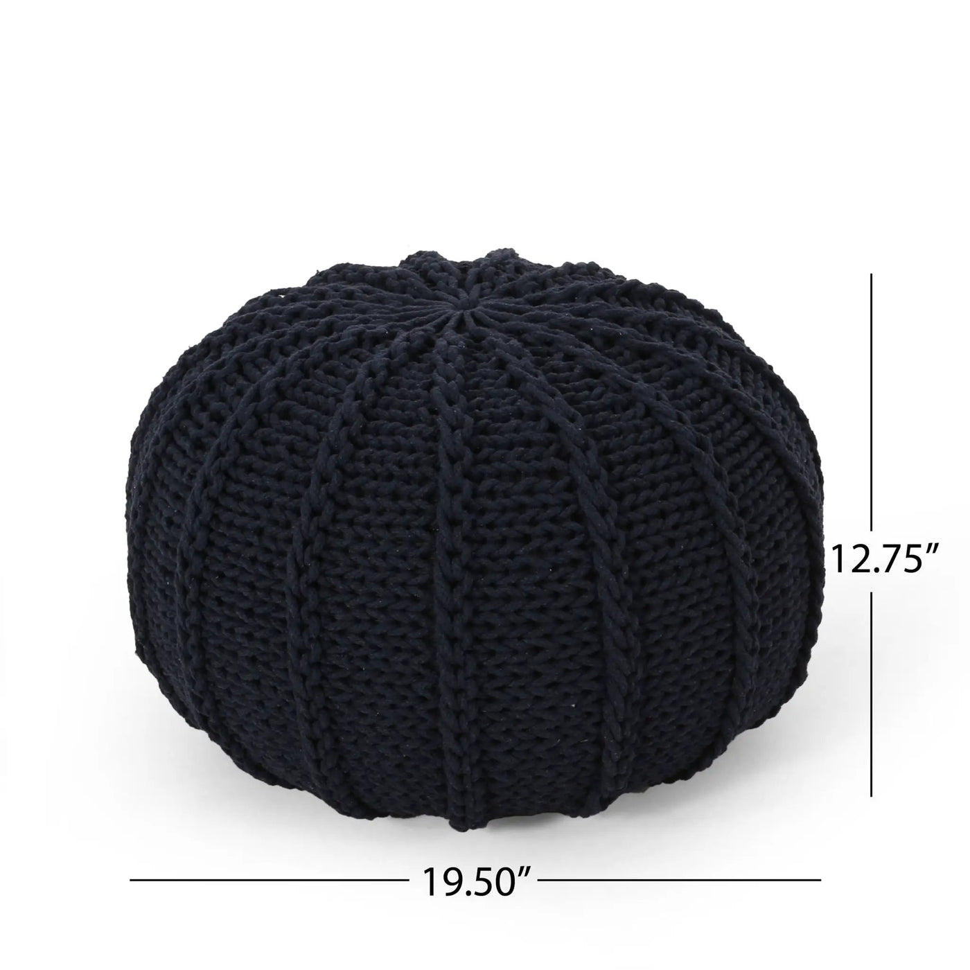 Bordeaux Knitted Round Pouf Ottoman And Floor Cushion by HouseOfZazla
