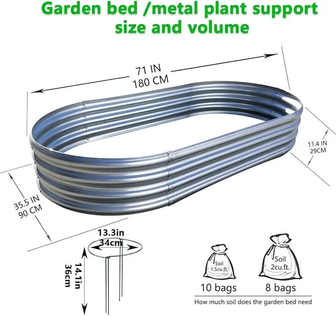 Galvanized Raised Garden Bed, Raised Garden Boxes, 2 Pcs 6×3×1ft Outdoor Galvanized Planter Box, Garden Stock Tank Outdoor with Metal Plant Stakes, Garden Beds for Vegetables Planting by GreenHaven Gardens