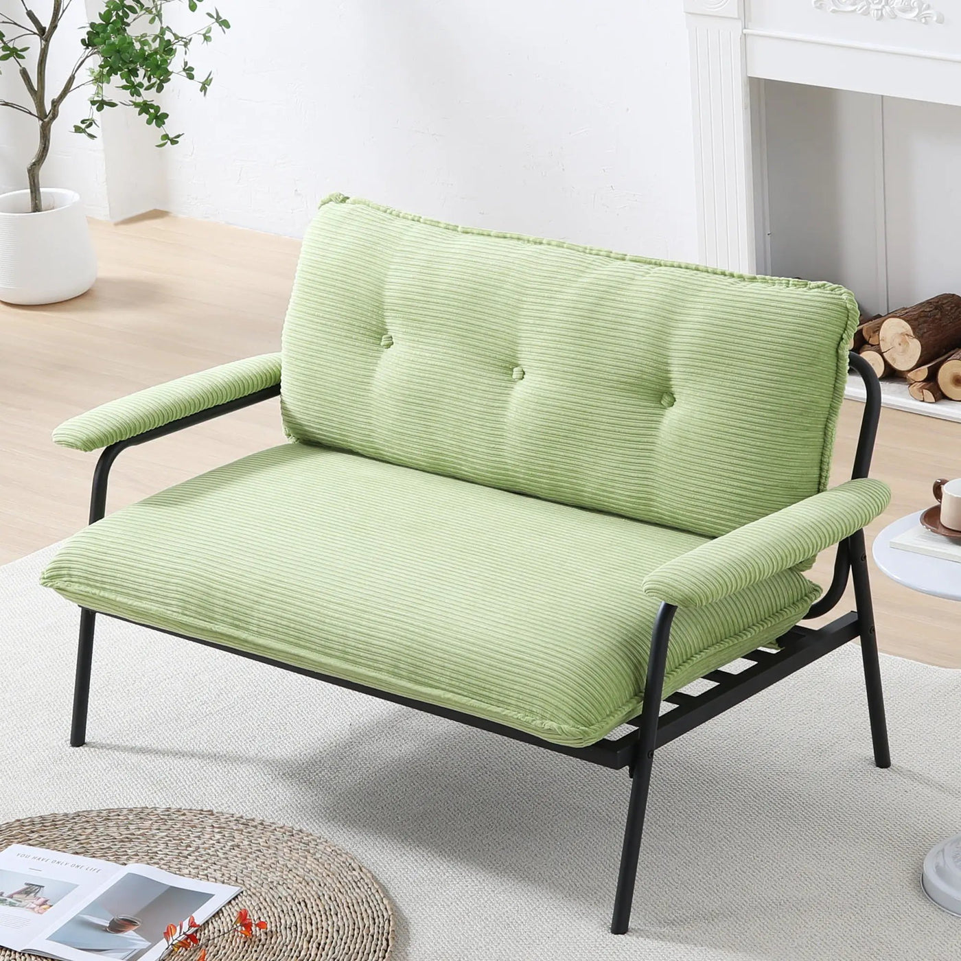 Modern Metal Frame Sofa With Sponge Filling For Compact Spaces And Versatile Use by HouseOfZazla