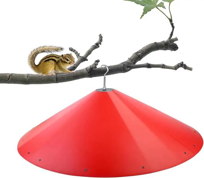 24-inch Large Outdoor Squirrel Baffles for Bird Feeders Pole, Baffle with Metal Frame, Squirrel Guard for Bird Houses, Two Way Use, Red Color by GreenHaven Gardens