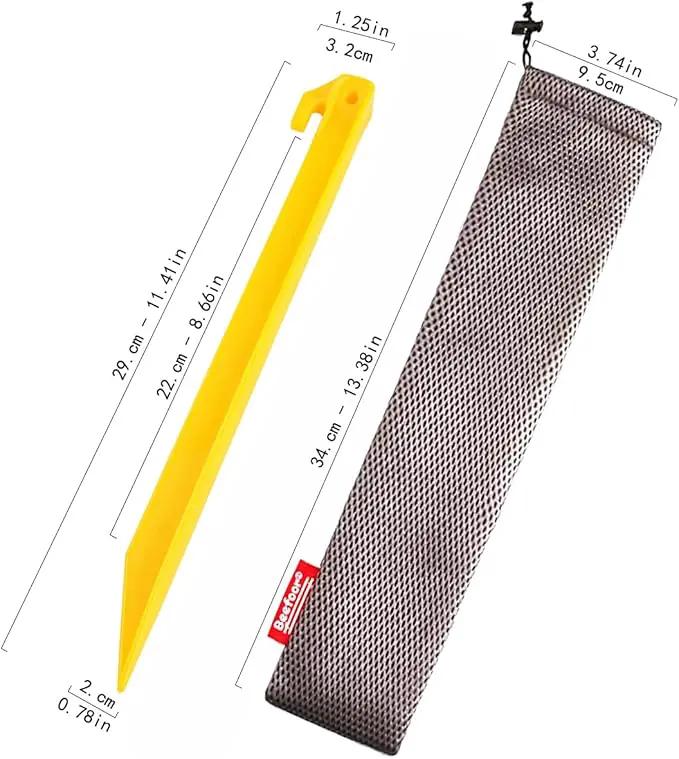 10-Pack Plastic Tent Stakes – 12-Inch Heavy Duty Canopy Anchoring Pegs for Camping, Gardening, Landscaping, Backpacking – Lightweight, Rust-Proof, Reusable Camping Stake by GreenHaven Gardens