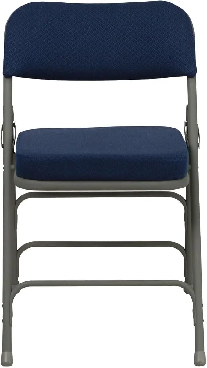 Flash Furniture Hercules Series Metal Folding Chairs with Cushioned Seat, Fabric Upholstered Event Chairs with 300-lb. Static Weight Capacity, Set of 4, Navy by GreenHaven Gardens