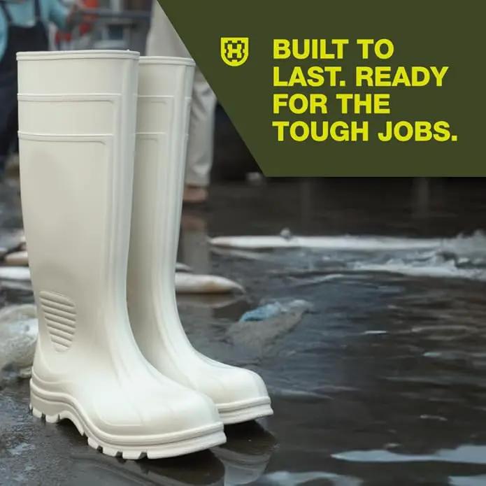 Heartland Dockside Waterproof Work Boots for Men and Women - Durable, Flexible PVC Boots for Marine Work with Easy On/Off, Slip-Resistant Outsoles by GreenHaven Gardens