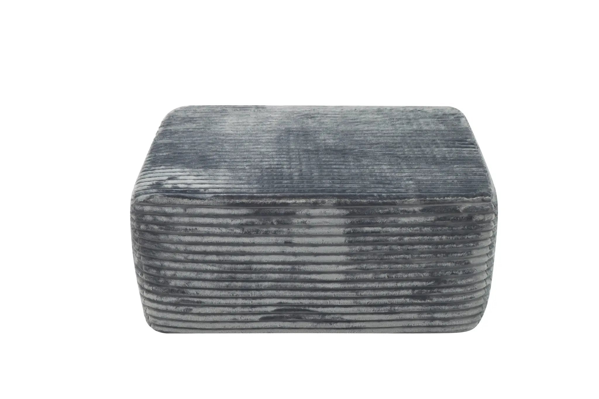 Grey Plush Ottoman by HouseOfZazla