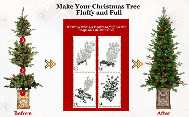 4FT Pre-Lit Christmas Tree by HouseOfZazla