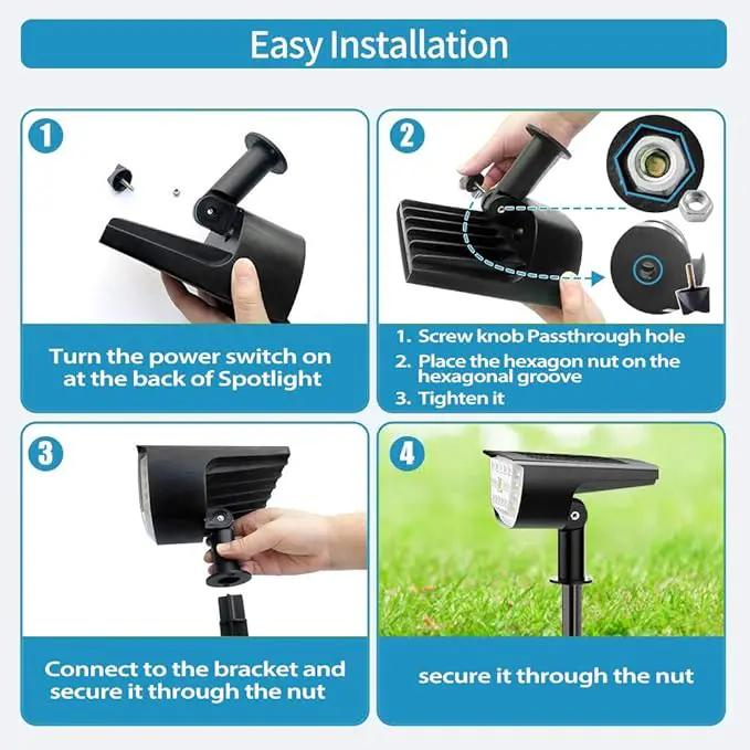 Jior Solar Outdoor Lights,32 LEDs Landscape Spotlights IP65 Waterproof Solar Powered Outdoor Lights,2-in-1 Adjustable Solar Wall Lights for Garden Yard Driveway Walkway Pool Patio (Cold White-2 Pack) by GreenHaven Gardens