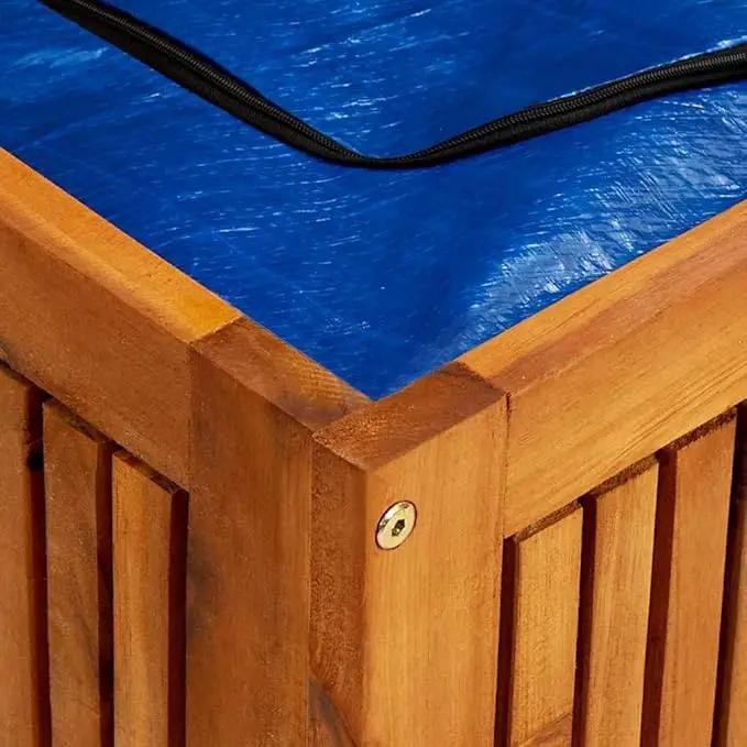 vidaXL Outdoor Storage Box, Deck Box with Gas-Lift Lid, Storage Chest with Water-Resistant Zippered Bag Inside, 78.7''x19.7''x22.8'', Solid Acacia Wood by GreenHaven Gardens