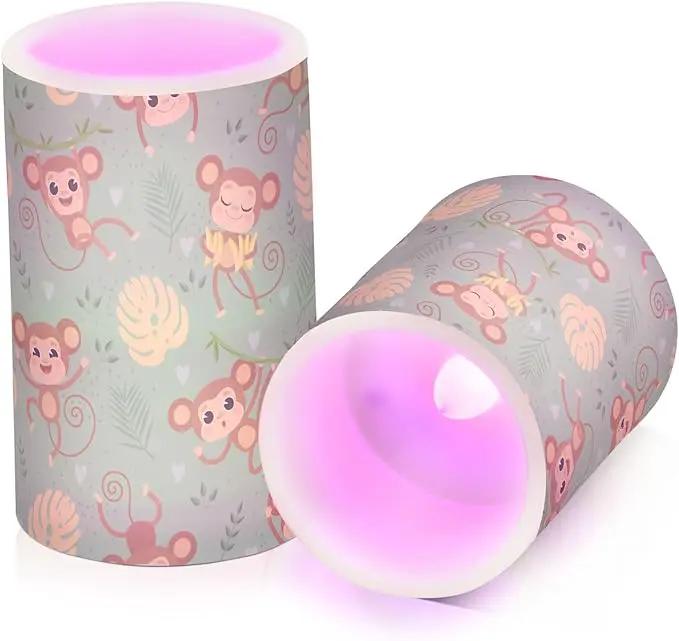 Flickering Flameless Candles, Cute Monkey LED Candles with Remote Timer, Set of 2 Battery Operated Candle for Valentine Wedding Birthday by GreenHaven Gardens