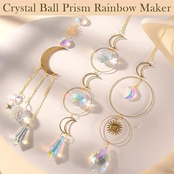 ilclviz Suncatcher Crystal Hanging Sun Catcher Prism with Chain Pendant Ornament Crystal Balls for Window by GreenHaven Gardens