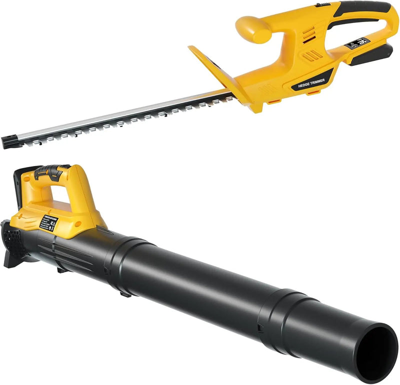 Houselife Cordless Hedge Trimmer and Leaf Blower Combo Compatible with Dewalt 20V Max Battery (Tool Only), 18'' Battery Powered Hedge Trimmers and Electric Leaf Blowers Lawn Care, Yard, Garden by GreenHaven Gardens