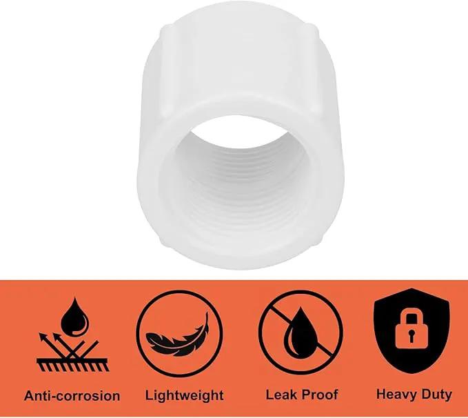 10Pack 1" Double Female Thread PVC Pipe Coupling Adapter Pipe Fitting Connector (Female x Female) SCH40 1Inch PVC Female Threaded Pipe Coupling for Sprinkler,Irrigation,Swimming Pools by GreenHaven Gardens