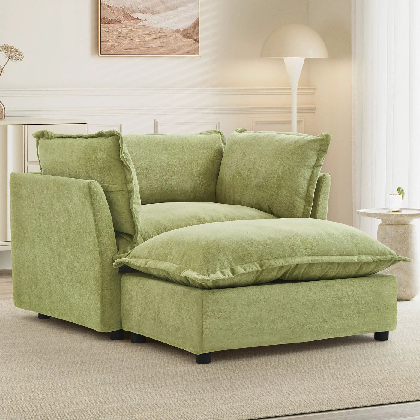 Modern Armchair Sofa With Movable Ottoman by HouseOfZazla