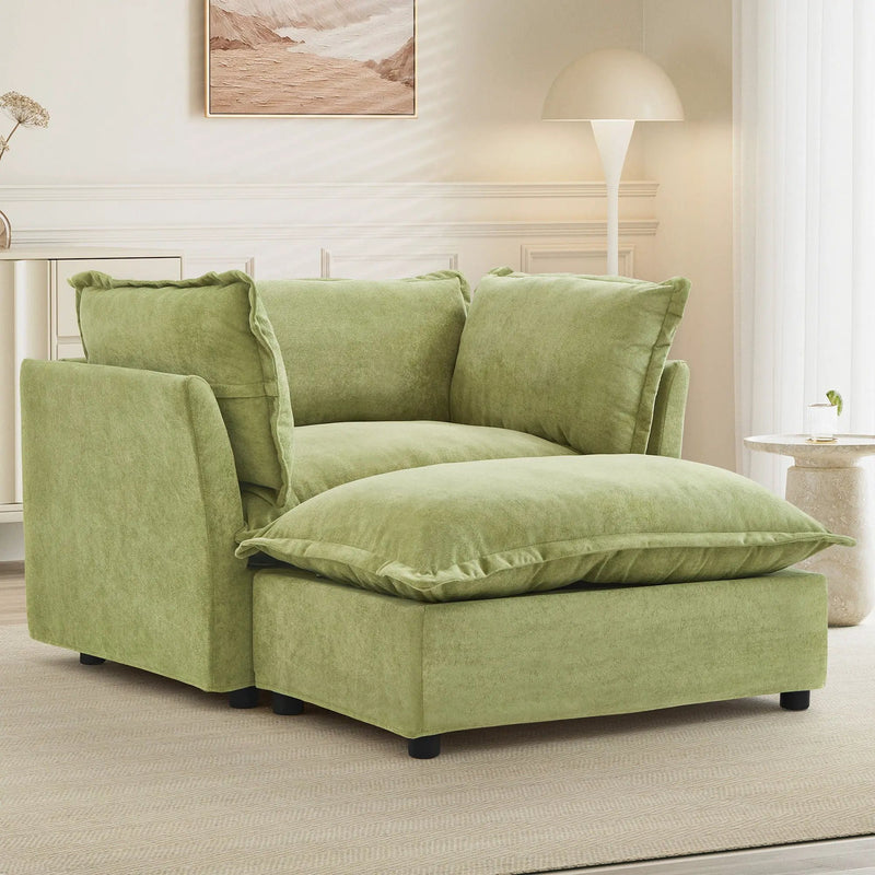 Modern Armchair Sofa With Movable Ottoman by HouseOfZazla