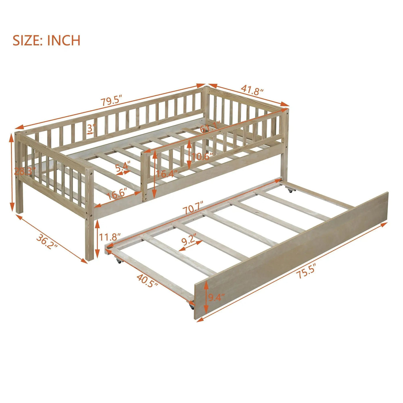 Multi Functional Wooden Daybed Bed by HouseOfZazla