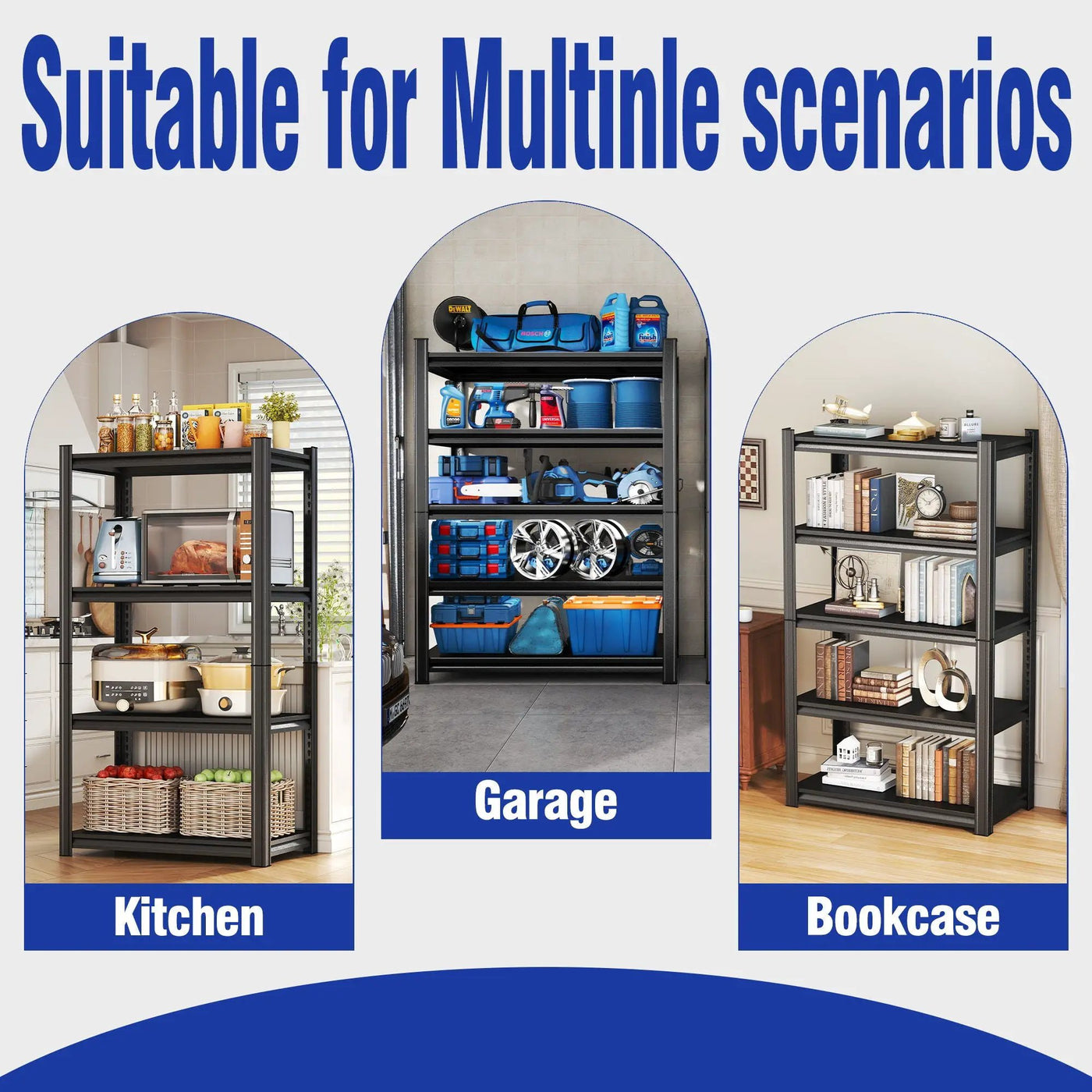 5 Tier Heavy Duty Shelving Unit Adjustable Shelving Units by HouseOfZazla