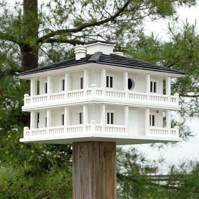 Clubhouse Bird House with Decorative Post Mounting Bracket by GreenHaven Gardens