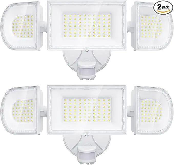 iMaihom 150W Motion Sensor Light Outdoor, 15000LM 6500K LED Security Floodlights, 3 Adjustable Head Motion Detection Light IP65 Waterproof for Yard Garage White 2pack by GreenHaven Gardens