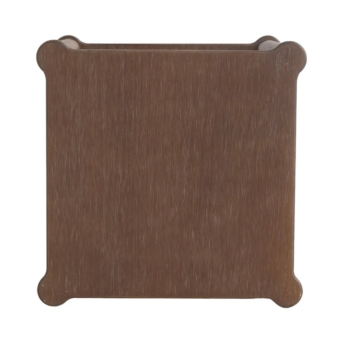 15.5x15.5x23.5' Distressed Brown Wood Side Table with Turned Spiral Legs and Lower Shelf by HouseOfZazla
