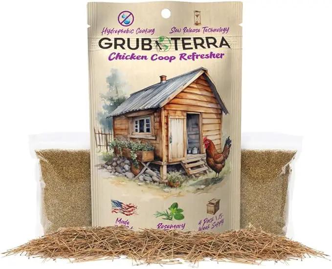 GrubTerra Coop Refresher Odor Freshener for Chicken Pen, Suitable for Chicken Waterer and Chicken Feeder, Smell Control Solution for Clean and Fresh Chicken Living Environment by GreenHaven Gardens