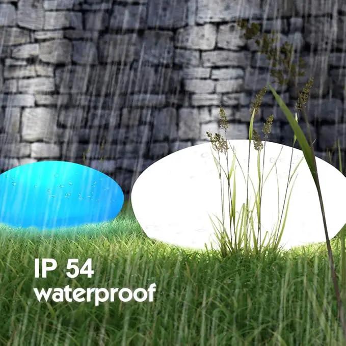 Solar Garden Lights Outdoor Glow Cobblestone Shape Lamp Garden Decor Light-White & RGB Light Waterproof Landscape Night Lights for Lawn/Patio/Path 1pc by GreenHaven Gardens