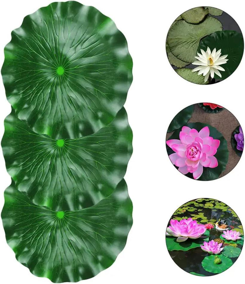 GANAZONO Simulated Lotus Leaf Lily Pads for Ponds Floating Water Lily Pads biryani Masala Plastic Pond Aquarium Lifelike Leaves Lotus Leaves Fake Blue eva Artificial Leaf Branch by GreenHaven Gardens