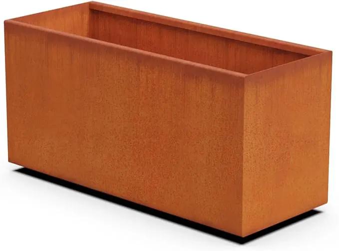 Corten Steel Planter Rectangle Outdoor Metal Garden Box Heavy Duty | Made in USA | Fully Assembled by GreenHaven Gardens