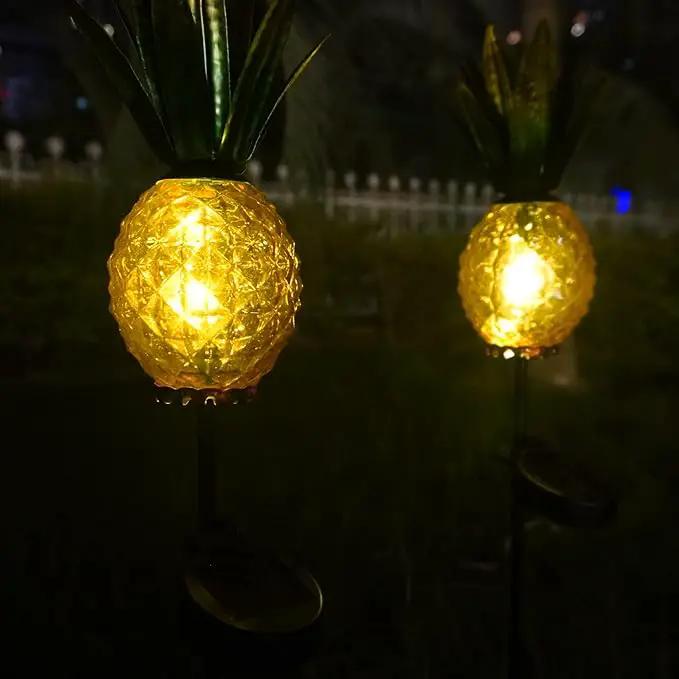 Solar Outdoor Lights Waterproof Garden Solar Pineapple Stakes Lights Lantern Decor Gift Tropical, 2 Packs by GreenHaven Gardens