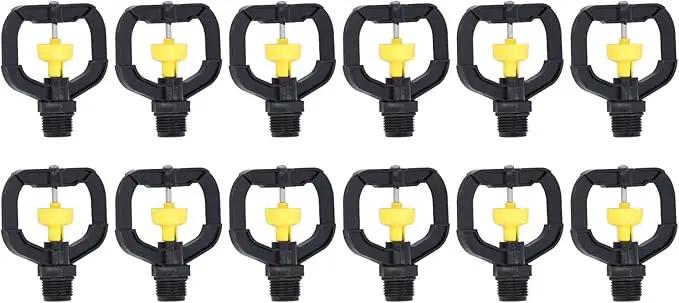 G1/2 Male Thread Rotating Irrigation Sprinkler, 12pcs Misting Spray Nozzle, Plastic Spray Nozzle Misting Nozzle Atomizing Micro Sprinkler for Garden Yard Lawn Watering Sprinkling by GreenHaven Gardens