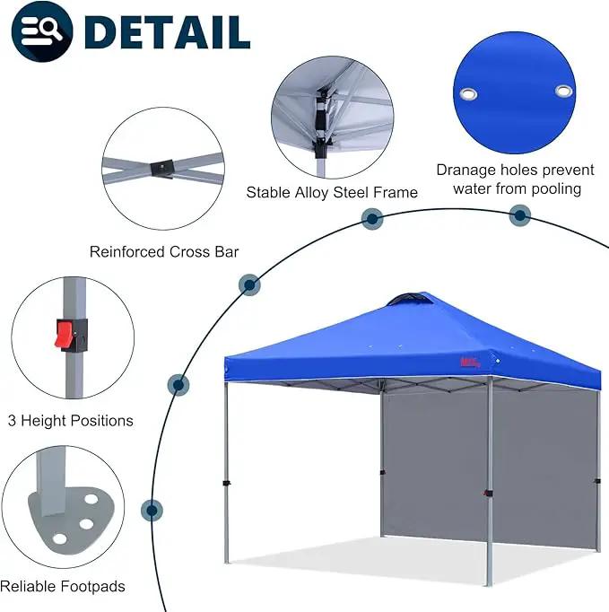 MASTERCANOPY Durable Pop-up Canopy Tent with 1 Sidewall (6.6'x6.6',Blue) by GreenHaven Gardens
