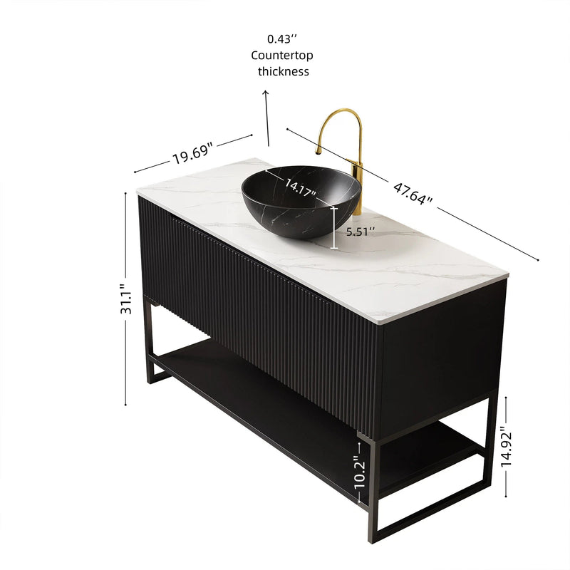 Tulio 48" Bathroom Vanity & Sink, Freestanding Storage Cabinet by HouseOfZazla
