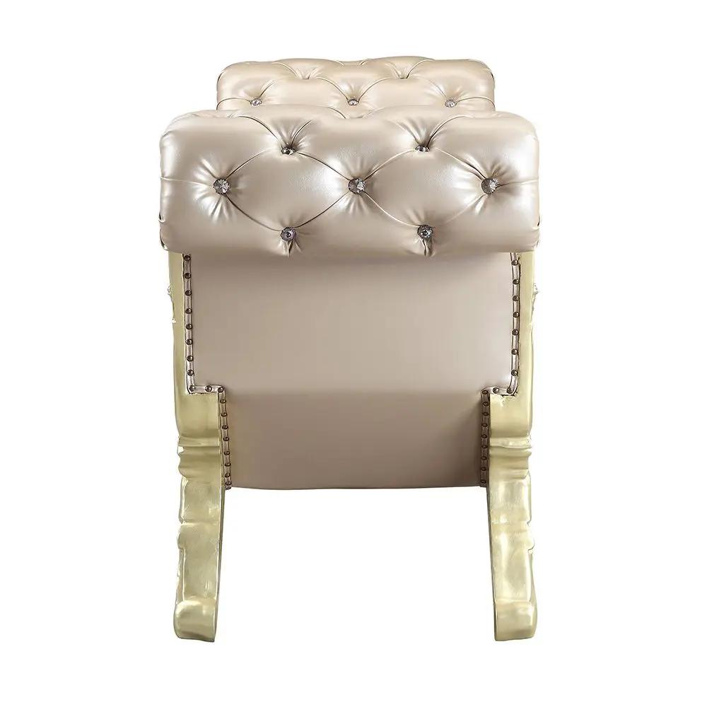 Vatican - Bench - Synthetic Leather, Light Gold & Champagne Silver by Unique Piece Furniture