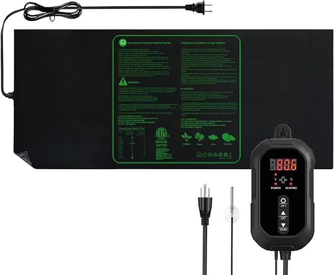 48"x20" Seedling Heat Mat with Digital Thermostat Combo Set,ETL Certified and Durable Waterproof Warm Hydroponic Heat Mat for Germination,Indoor Gardening,Brewing and Greenhouses by GreenHaven Gardens