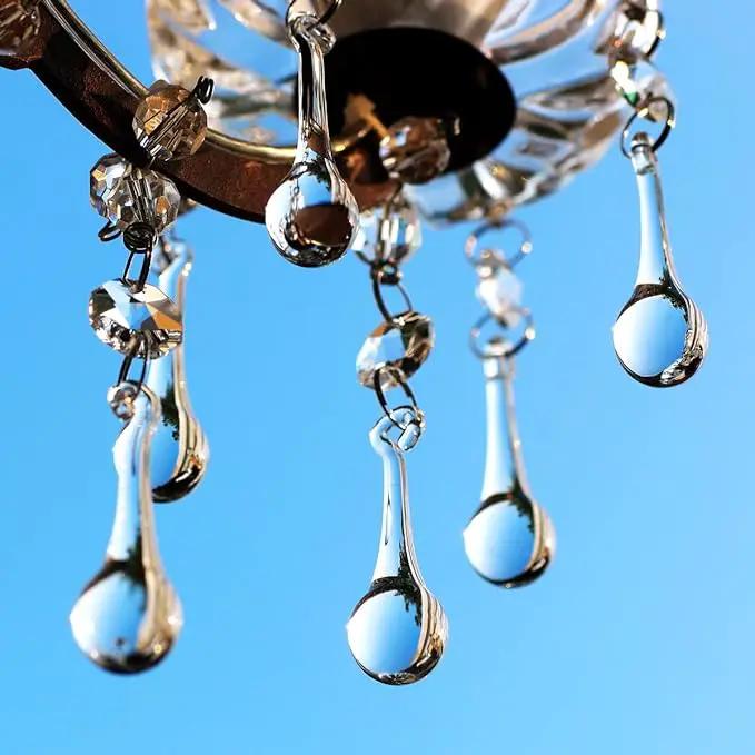 12pcs Raindrop Crystal Chandelier Prisms Parts, Hanging Crystals Beads for Chandeliers, Home Decoration by GreenHaven Gardens