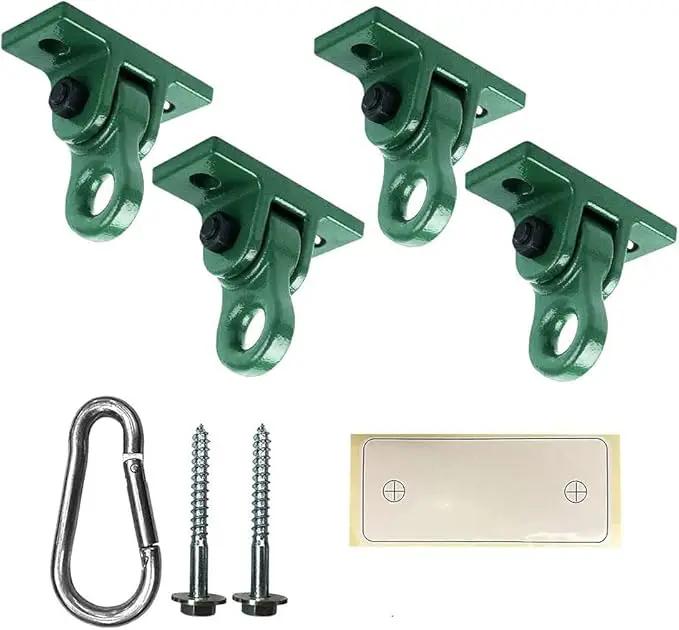 Heavy Duty Green Swing Hangers Screws Bolts Included Over 5000 lb Capacity Playground Porch Yoga Seat Trapeze Wooden Sets Indoor Outdoor (4 Pack) by GreenHaven Gardens