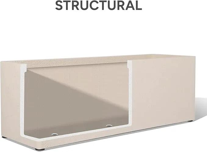 42 Inch Rectangular Concrete Planter（42Lx14Wx15H，58 Pounds）,Durable All-Weather Use with Drainage Holes,Large Rectangular Planter for Outdoor Indoor Plants by GreenHaven Gardens