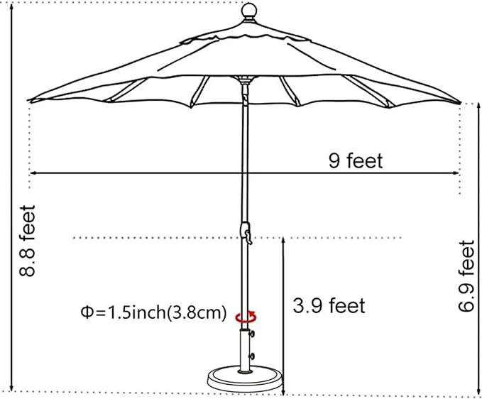 EliteShade USA 10-Year-Non-Fading 9Ft Market Umbrella Patio Umbrella Outdoor Table Umbrella with Ventilation, Antique Beige by GreenHaven Gardens