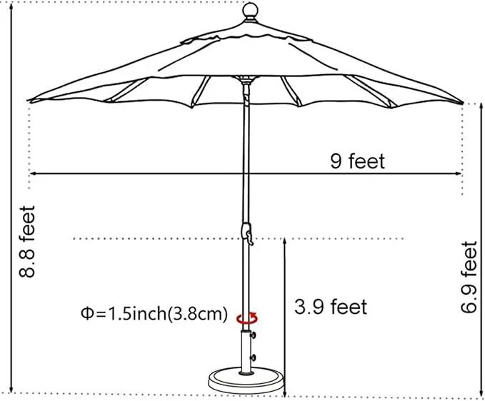 EliteShade USA 10-Year-Non-Fading 9Ft Market Umbrella Patio Umbrella Outdoor Table Umbrella with Ventilation,Royal Blue by GreenHaven Gardens