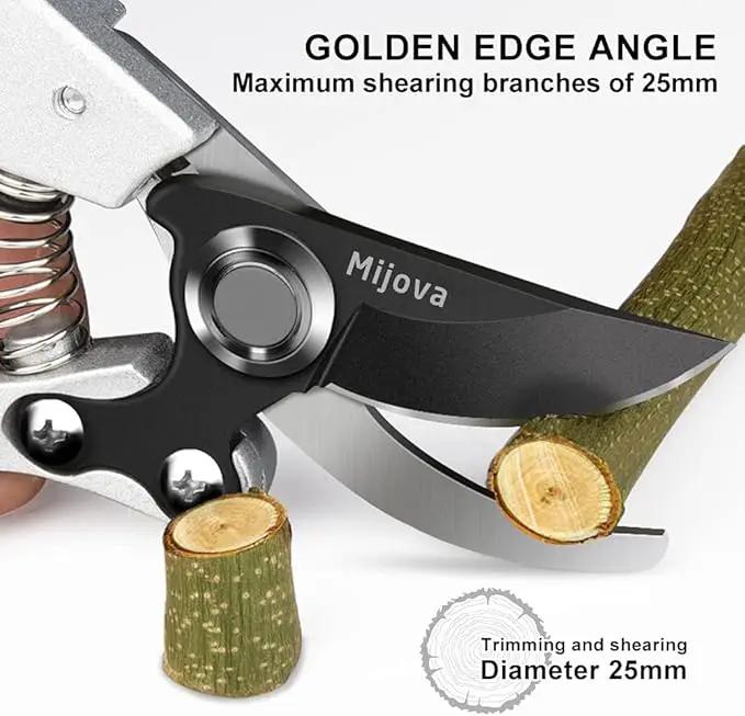 Garden Pruners, Heavy Duty Garden Clippers,Pruning Shears with Adjustable Thumb Lock,Hand Gardening Tools Pruners,Stainless Steel Sharp Gardening Scissors (MJ001) by GreenHaven Gardens