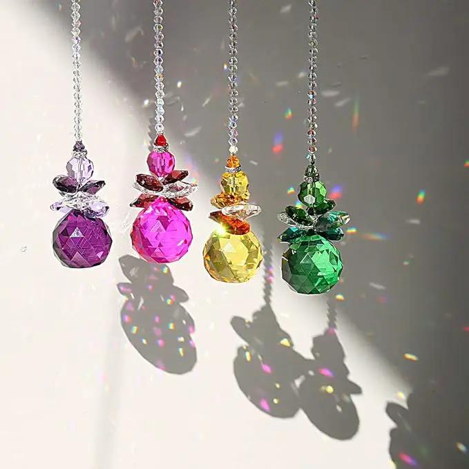 H&D Hanging Crystal Angel Suncatcher Rainbow Maker Guardian Angel Ornament for Home Window Decor (Purple) by GreenHaven Gardens