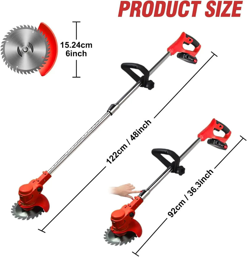 ALSO GO 24V Electric Weed Wacker, Cordless Grass Trimmer, 3 in 1 Grass Trimmer with 2pcs Batteries & Charger, Battery Powered Weed Eater/Brush Cutter/Edger with Wheels for Garden and Yard Lawn by GreenHaven Gardens