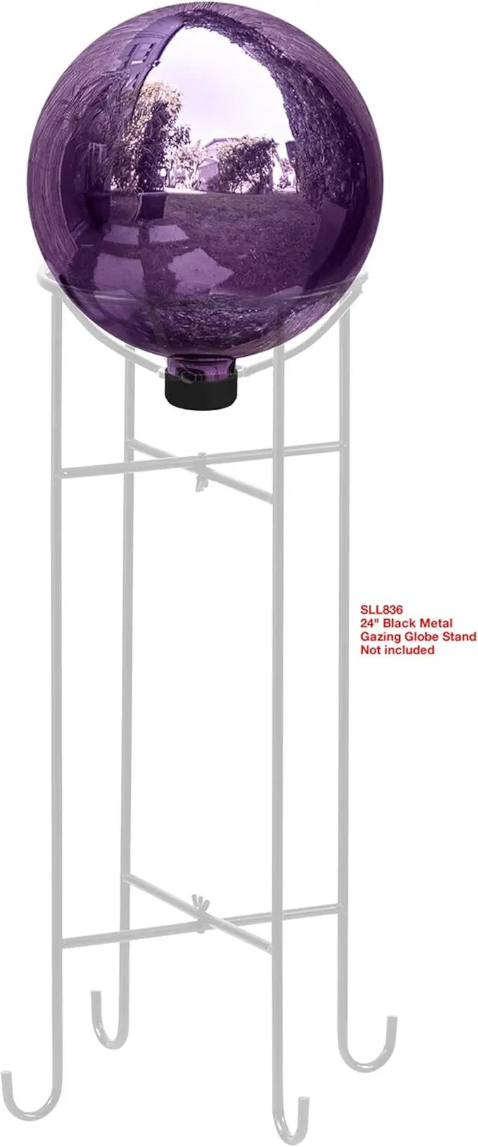 Alpine Corporation 10" Diameter Indoor/Outdoor Glass Gazing Globe Festive Yard Décor, Purple by GreenHaven Gardens