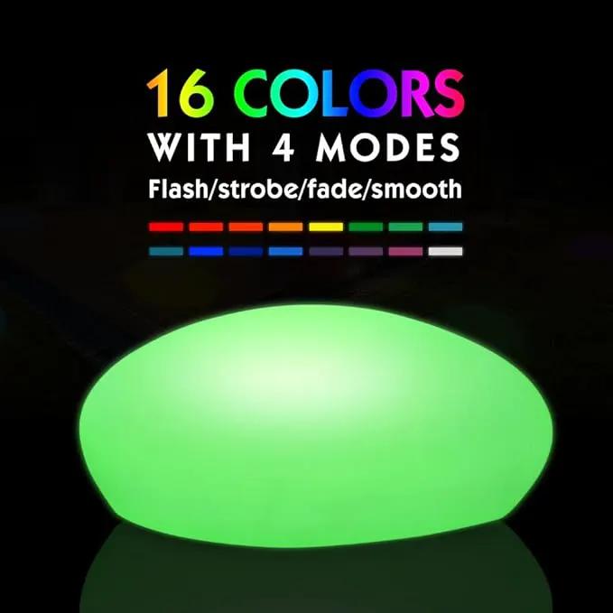 Solar Garden Lights Outdoor Glow Cobblestone Shape Lamp Garden Decor Light-White & RGB Light Waterproof Landscape Night Lights for Lawn/Patio/Path 1pc by GreenHaven Gardens
