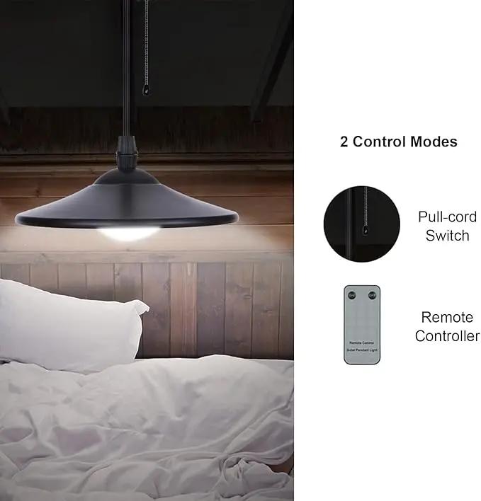Lixada Solar Pendant Light Outdoor Indoor Hanging Light LED Shed Light Waterproof Pendant Lamp with Remote Control & Pull Cord for Garden Yard Patio Balcony Landscape Home Decoration by GreenHaven Gardens