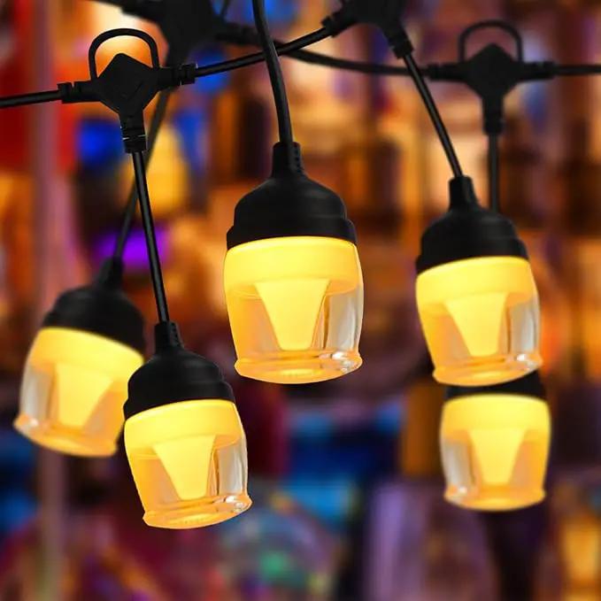 String Lights for Outside, Outdoor Patio Lights with 12 LED Bulbs Waterproof Shatterproof Hanging Patio Lights String for Patio for Bistro, Garden, Backyard, Gazebo, Party Decor, Easter by GreenHaven Gardens
