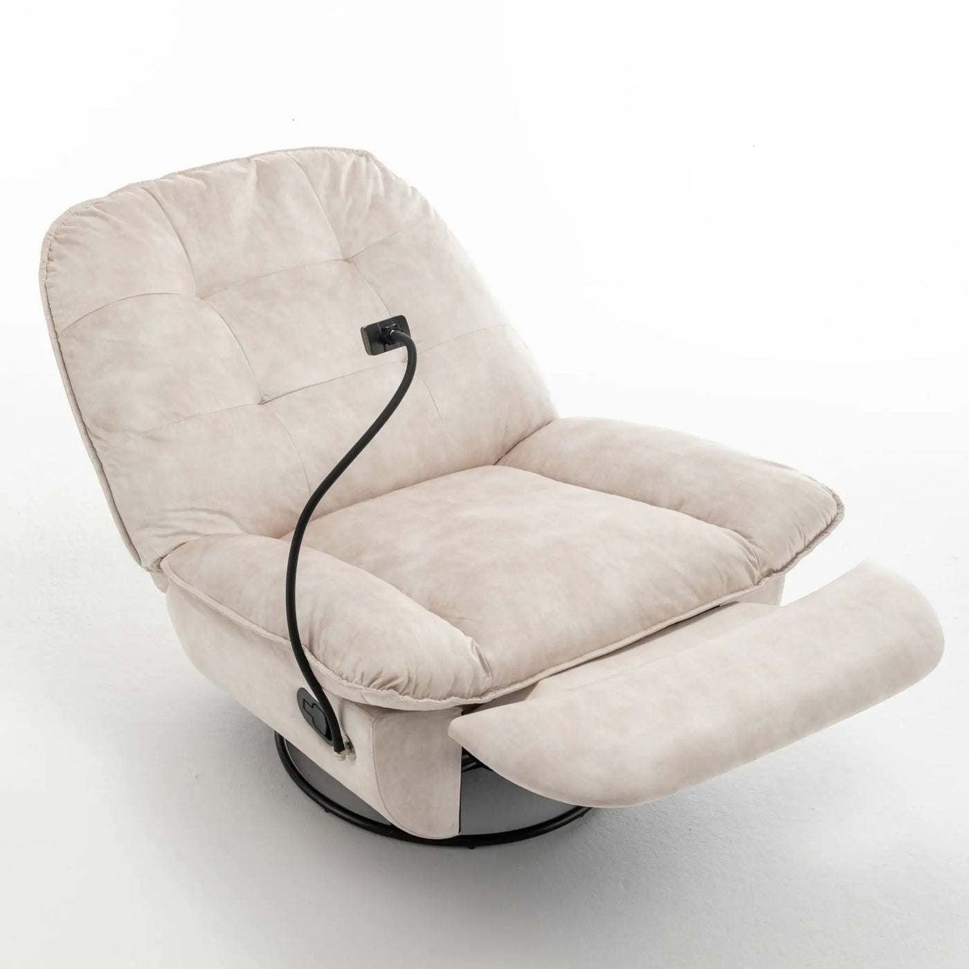 Modern Swivel Gliding Recliner Chair With Rocking Function And Phone Holder, Large Comfortable by HouseOfZazla